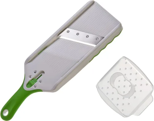 Miniatura 3 de PrepSolutions Cortadora de mandolina Adjust-A-Slice, verde, grosor ajustable, perfecta para verduras, frutas y más