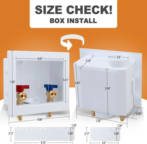 Miniatura 4 de SUNGATOR Pex - Caja de salida para lavadora con drenaje central, caja de válvula para lavadora de lavandería, entrada de crimpado Pex de 1/2 pulgada