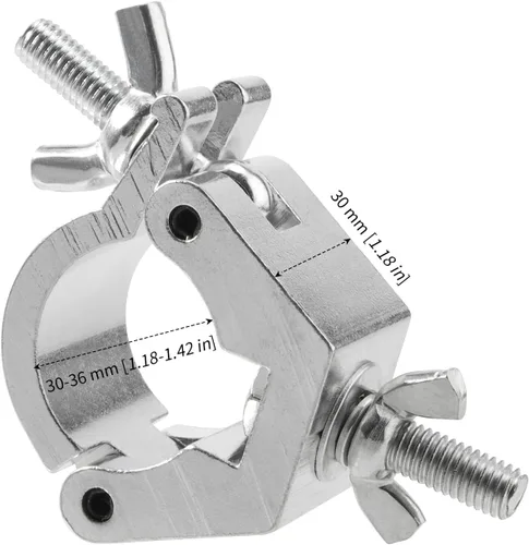 Miniatura 2 de MANCHAP 10 abrazaderas de armadura de 1.18-1.38 pulgadas, ganchos de aleación de aluminio para DJ, luz par, foco, proyector, apto