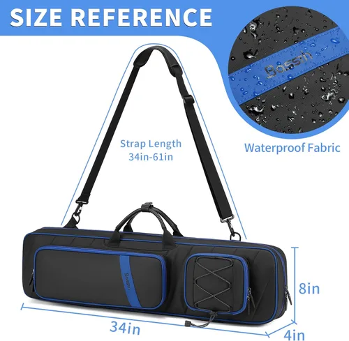 Miniatura 5 de BOSSTIN Estuche para taco de billar, 3 x 4 / 5 x 5 pulgadas, accesorios para taco de billar, funda acolchada suave 4 azul: 5 x 5