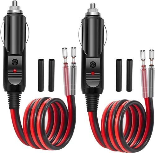 Miniatura 8 de Chanzon 6 pies/3 pies UL listado 12V/24V 15A macho a macho enchufe para encendedor de cigarrillos, cable cargador resistente con protección LED y 6
