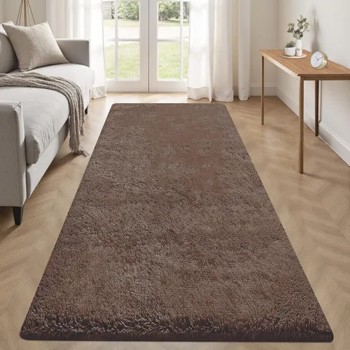 Miniatura 57 de Alfombra de pasillo 2x6 para dormitorio: Alfombras suaves de pelo largo lavables, pequeña alfombra de interior de felpa difusa para pasillo, junto a