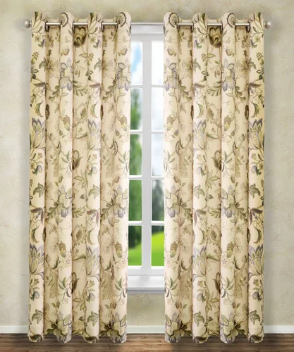 Miniatura 12 de Par de cortinas Brissac con cintas, de Ellis Curtain, 70 x 63", color rojo