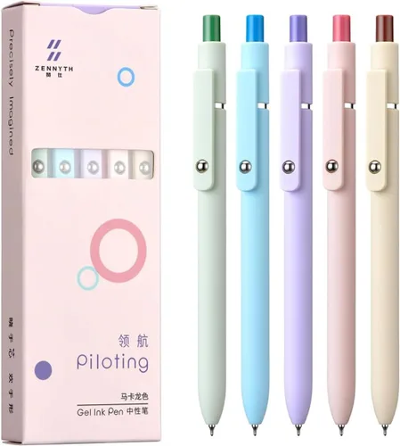 Miniatura 9 de Bolígrafos estéticos de escritura suave retráctiles de secado rápido tinta de gel negro punta fina 0.020 in 5pcs