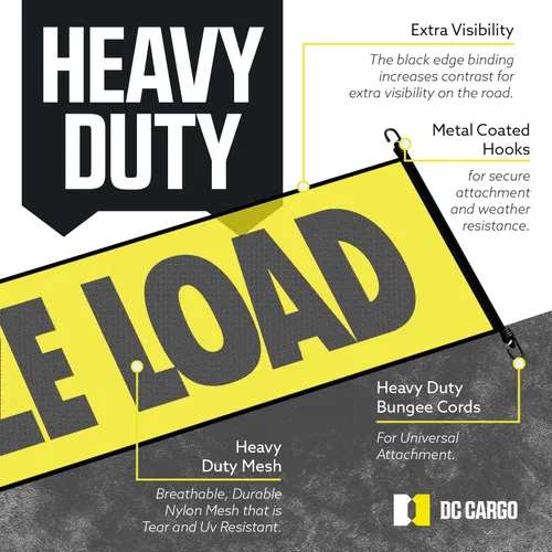 Miniatura 3 de Cartel de carga de gran tamaño para camiones de DC Cargo – Paquete de 2 letreros de carga ancha de grado profesional para transporte seguro