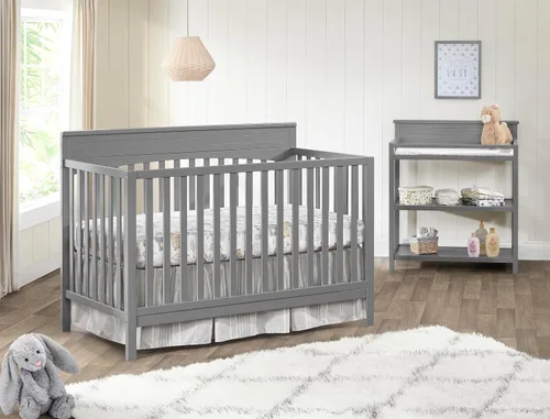 Miniatura 2 de Oxford Baby Harper - Cuna convertible 4 en 1, gris paloma, certificado GreenGuard Gold