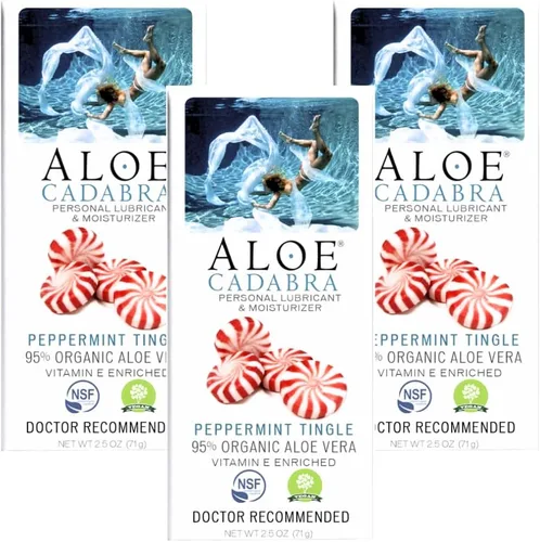 Aloe Cadabra Lubricante Personal Saborizado y Humectante Vaginal, Lubricante de Aloe Orgánico Comestible para Hombres, Mujeres y Parejas, Sin