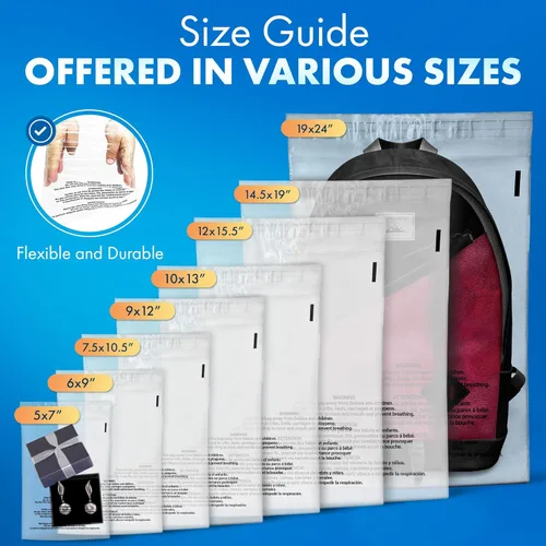 Miniatura 5 de Shop4Mailers Bolsa de polietileno transparente de 6 x 9 con advertencia de asfixia – Adhesivo autosellante, bolsa transparente de 1.5 mil para FBA