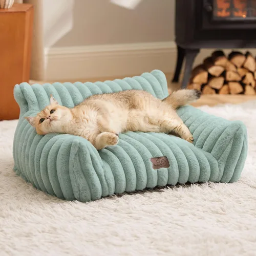 Miniatura 21 de Bedsure ComfyFleece Lindo sofá para gatos para mascotas, camas esponjosas para gatos con forro polar de pana suave de alta calidad, camas esponjosas