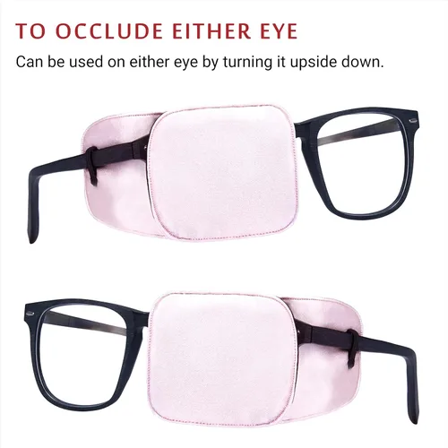 Miniatura 4 de Astropic Parche Grande de Seda para Ojos para Adultos y Niños con Gafas Grandes para Cubrir Cualquier Ojo (Grande, Rosa Inglés Rosa)