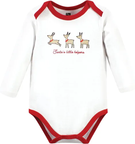 Miniatura 142 de Hudson Baby Body unisex de algodón de manga larga para bebé, leopardo rosa rojo
