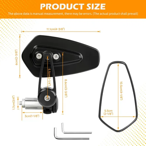 Miniatura 4 de Espejos retrovisores negros de aluminio CNC para extremos de manillar de motocicleta Compatible con GROM MSX125 CB500F Kawasaki Z125 pro Z650 Z750