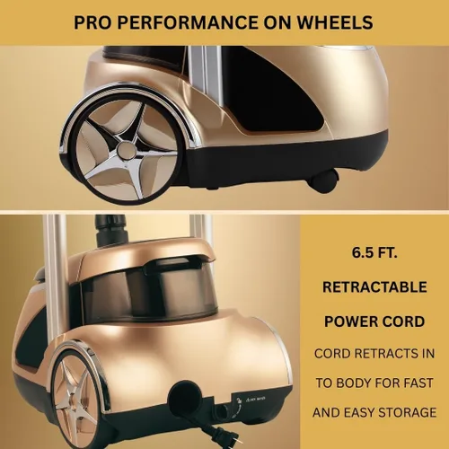 Miniatura 6 de SALAV Vaporizador profesional de ropa de 1500 W con control de pedal Calentamiento rápido de 45 segundos, tanque de 1.8 L, hasta 1 hora de vapor