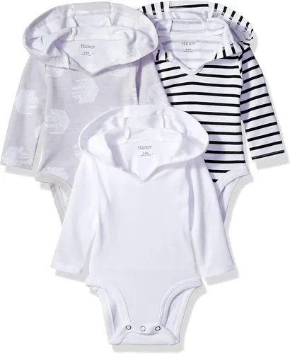 Miniatura 20 de Hanes Body de manga larga para bebé, sudadera con capucha para niños y niñas, paquete de 3