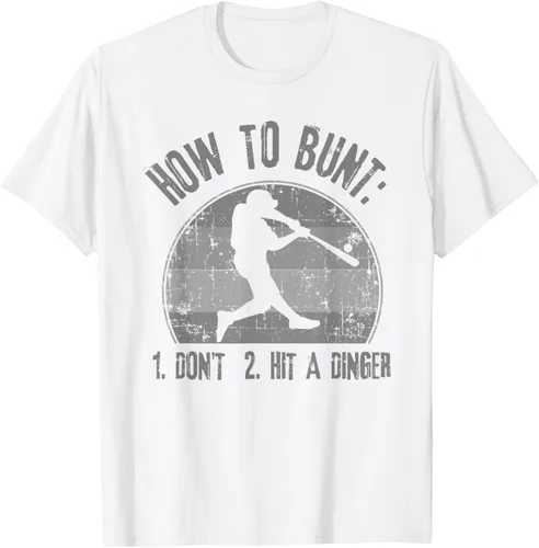 Miniatura 72 de Cómo Bunt Don't Hit A Dinger - Camiseta divertida de béisbol y sóftbol, Negro, S