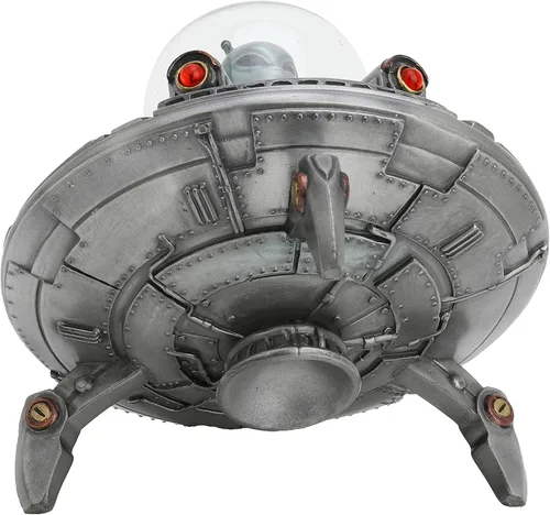 Miniatura 9 de Veronese Design 5 1/8 pulgadas de alto platillo volador OVNI Área de visitantes alienígenas 51 regalo escultura de resina decoración del hogar