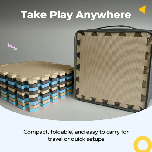 Miniatura 3 de MioTetto Alfombra de Juego para Bebés, Cómoda Alfombra para Tiempo de Barriga – Azulejos de Espuma Portátiles para Piso, Alfombra de bebé segura
