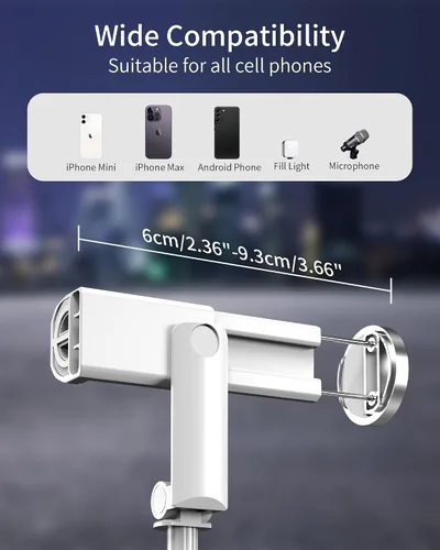 Miniatura 4 de Trípode para selfie Stick – Trípode para iPhone con control remoto, soporte ligero para teléfono Android, soporte extensible compatible con todos