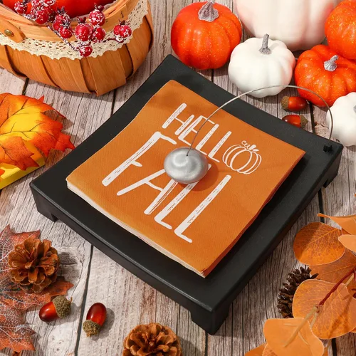 Miniatura 3 de AnyDesign Paquete de 80 servilletas de papel con diseño de calabaza naranja y calabaza, desechables, servilletas decorativas de otoño para postre