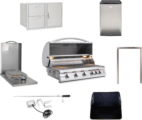 Miniatura 12 de Paquete de parrilla de gas Blaze BBQ para exterior de 32” LTE con parrilla de gas incorporada, parrilla de gas LTE, quemador de gas LTE, puerta