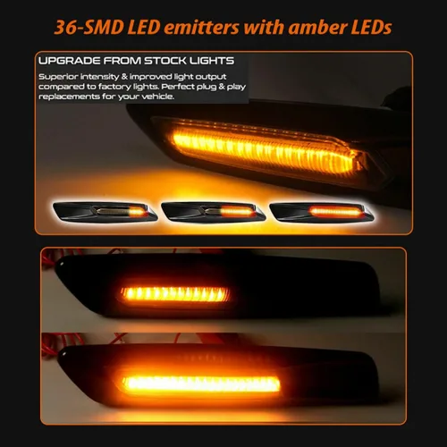 Miniatura 7 de ADIIL Negro F10 estilo ahumado lente delantera Fender secuencial ámbar LED señal de giro lámpara de marcador lateral luces asamblea para BMW 1 3 5