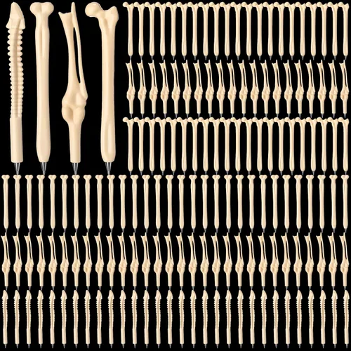 Yeaqee 200 bolígrafos de tinta negra con forma de hueso, divertidos bolígrafos de hueso, regalos de médico para hombres, médicos, enfermeras,