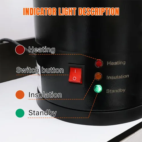 Miniatura 6 de FAST MELT Derretidor de cera de 5 litros para hacer velas, olla eléctrica de cera con boquilla fácil de verter y control de temperatura