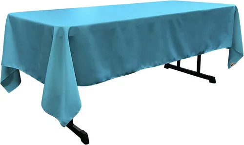 Miniatura 80 de LA Linen Mantel rectangular lavable de popelín de poliéster, resistente a las manchas y a las arrugas, cubierta de mesa 60x84, mantel de tela