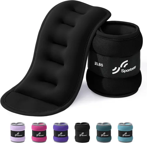 Miniatura 16 de Sportneer Pesas de tobillo para muñeca, par de pesas de 1/2/4/6/10 libras para hombres, mujeres, niños, entrenamiento de fuerza, juego de pesas