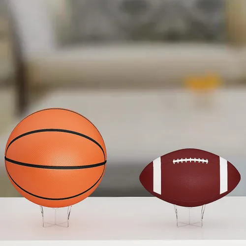 Miniatura 8 de Soporte de pelota acrílico grande HEMYLU 4.7x2.6 Pulgadas, paquete de 2 soportes de exhibición para fútbol, baloncesto, fútbol, claro, soporte