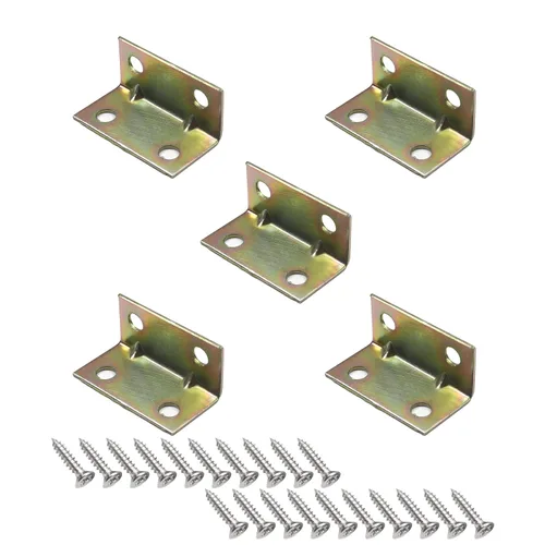 Miniatura 5 de Soporte de esquina de metal de 0.87 x 0.67 pulgadas, soportes de ángulo interno de 90 grados, soportes en forma de L, cierre de junta con tornillos