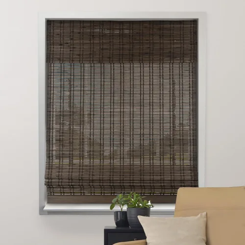 Miniatura 10 de ARLO BLINDS - Persianas romanas de bambú natural traslúcido con faldón y sin cordón para ventanas interiores, incluye herrajes de montaje, 20