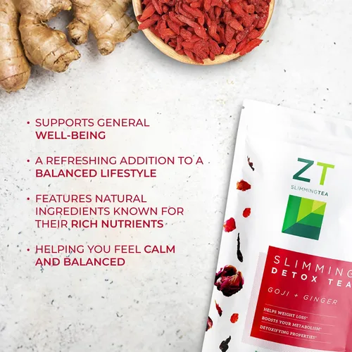 Miniatura 5 de Dr. Zisman ZT Slimming Tea Mezcla de desintoxicación Goji-Ginger Té de hierbas orgánico saludable para la limpieza, mejora tu metabolismo