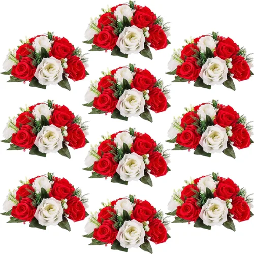 Miniatura 14 de Centros de mesa de flores para mesas de boda: decoraciones de mesa de Halloween, bolas de flores negras, centros de mesa para compromiso, ceremonia