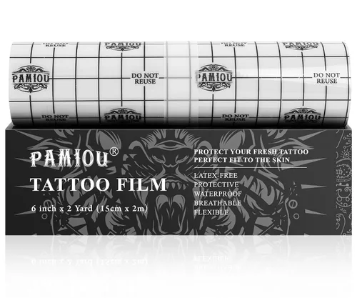 Miniatura 8 de Pamiou Tatoo Aftercare Parche Cobertor de Tatuaje Segunda Piel - 6 Pulgadas x 2 Yardas Envoltura para Tatuaje, Transpirable, Impermeable