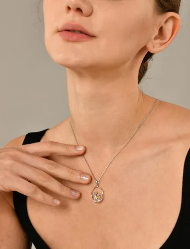 Miniatura 2 de YL Collar con colgante de corazón de plata de ley para madre e hijohija, regalo para mamás