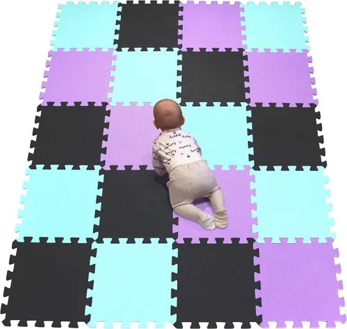 Miniatura 29 de YIMINYUER Alfombra de juego para bebé, 20 piezas de rompecabezas de espuma EVA suave para ejercicio y yoga, alfombrilla no tóxica portátil para sala