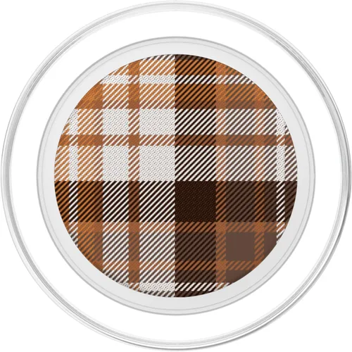 Miniatura 2 de Patrón de tartán naranja marrón y blanco para otoño PopSockets MagSafe PopGrip para iPhone