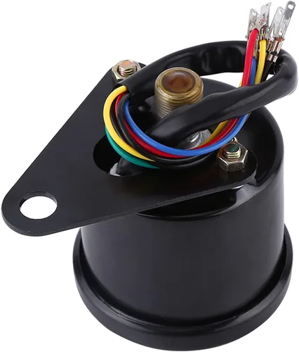 Miniatura 5 de Velocímetro de motocicleta 12V Mph, universal 0.0-99.4 mi/h de acero inoxidable para motocicleta, cuentakilómetro, velocímetro, indicador único Negro