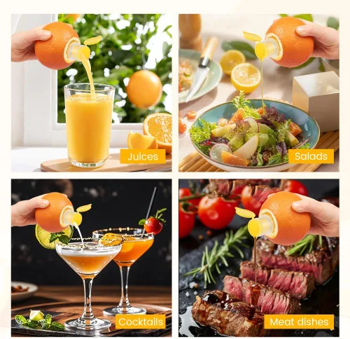 Miniatura 7 de 2 mini exprimidores de limón, con rallador de acero inoxidable, nuevo exprimidor de limón manual portátil naranja para condimentar cocinar
