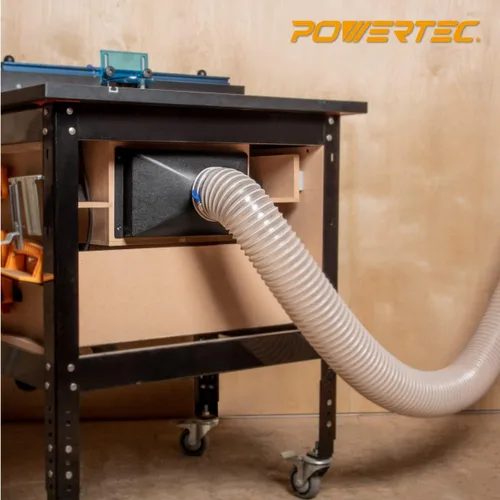 Miniatura 3 de POWERTEC 70169V Mini Gulp Dust Hood con puerto de identificación de 4 pulgadas, colector de polvo de plástico ABS para manguera de recolección