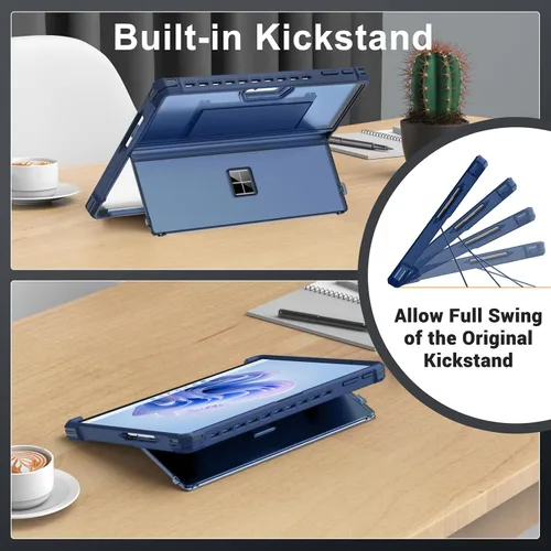 Miniatura 8 de MoKo - Funda resistente todo en uno para Microsoft Surface Pro 12th 2026, Surface Pro 11/10/9 de 13 pulgadas, con funda protectora con soporte, Azul