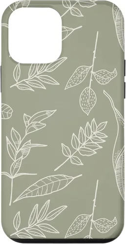 Miniatura 16 de Funda verde salvia para iPhone 13 Pro Max con diseño de hojas botánicas