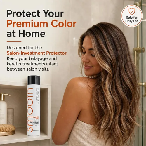 Miniatura 4 de KERAGEN Champú suavizante sin sulfato – Fórmula de doble proteína para cabello teñido y dañado Control de encrespamiento, protección contra