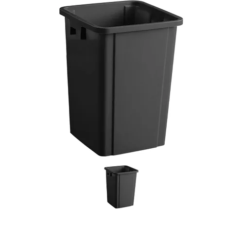 Miniatura 27 de Bote de basura cuadrado negro de 19 galones para restaurante, papelera comercial, papelera de plástico alto, papelera industrial, papelera cuadrada