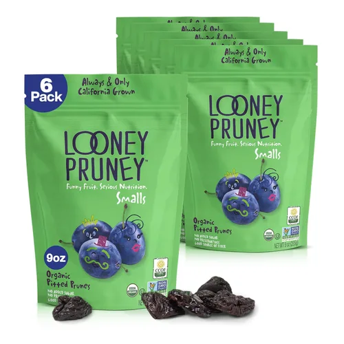 Looney Pruney Smalls Fruit Snacks | Ciruelas pasas naturalmente dulces | Paquetes de aperitivos de frutas orgánicas para niños y adultos | Alimentos