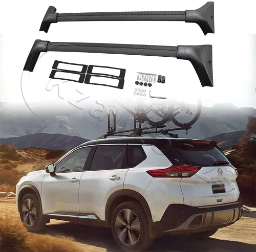 Barra transversal para Nissan X-Trail Rogue 2022 2023, portaequipajes, portaequipajes, riel de techo, 2 unidades, color negro