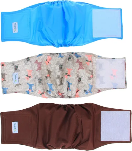 Miniatura 37 de Teamoy Pañales reutilizables para perros machos, bandas lavables para el vientre para cachorros, paquete de 3