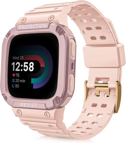 Miniatura 9 de Bandas Fintie con Estuche Compatible con Fitbit Versa 4/3/2/1/Versa Lite/Fitbit Sense 2/Sense, Estuche Protector con Correa Banda Deportiva Negro