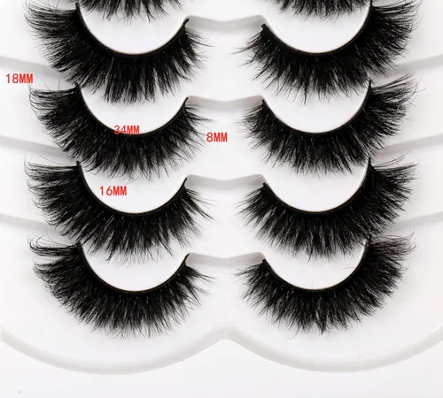 Miniatura 401 de Pooplunch - Pestañas postizas finas de visón sintético, estilo ojo de gato, naturales, cruzadas, tipo racimo, efecto 8D de volumen, tiras